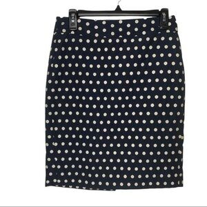 Banana Republic Navy Pencil Skirt Polka Dots